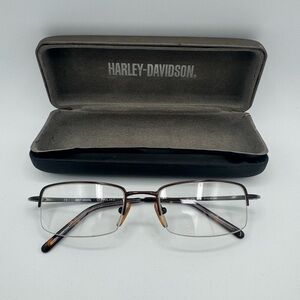 Harley Davidson Eyeglasses HD276‎ Brown Black Metal Half Rim 51-19 140